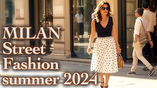 🇮🇹 Iconic Italian Fashion summer 2024 Milan Street Style Trends amp Polka Dot Dresses [upl. by Gottuard]