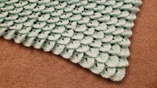 The Crocodile Stitch Shawl  Crochet Tutorial [upl. by Ricoriki605]