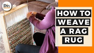 How To Weave a Rag Rug Using Scrap Fabric  How To Make a Rag Rug [upl. by Esac]