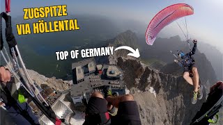 Zugspitze durch das Höllental als Tagestour  Hike and Fly mit Überflug des Gipfels [upl. by Eelirem]