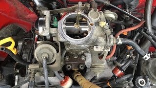 How to adjust a Aisan Toyota 2E Carburetor [upl. by Enyalaj24]