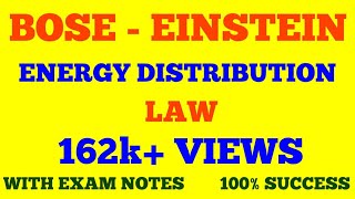 BOSE  EINSTEIN ENERGY DISTRIBUTION LAW  STATISTICAL PHYSICS  WITH EXAM NOTES [upl. by Kelly]