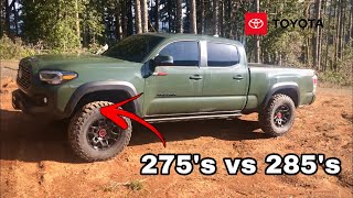 Toyota Tacoma Rims and Tires  275s vs 285s [upl. by Airlie771]