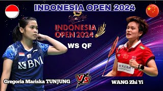 Gregoria Mariska TUNJUNG INA vs WANG Zhi Yi CHN  QF Indonesia Open 2024 [upl. by Schwing102]