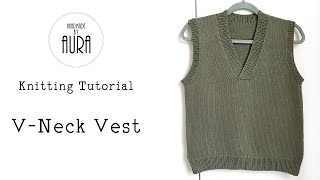 Knitting Tutorial  Vneck Vest [upl. by Omocaig]