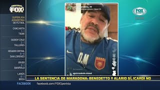 Maradona le pegó a Icardi en una transmisión en vivo de Instagram [upl. by Evelc785]