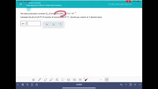 ALEKS Calculating the pH of a weak base solution [upl. by Forster]