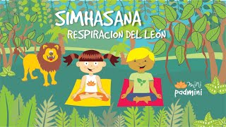 🦁 SIMHASANA RESPIRACIÓN DEL LEÓN  MiniPadmini Yoga Infantil [upl. by Marsh281]