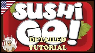 How to Play Sushi Go  Detailed tutorial ENGLISH  Board Game  Games On Board [upl. by Imalda]