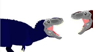 Dinosaur Revolution PIVOT  Blue Trex Vs Red Trex [upl. by Carolyne687]