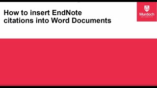 EndNote20  Using EndNote in Word documents [upl. by Kajdan671]