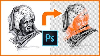 How to Extract Pencil Sketches and Line Art  Photoshop CC 2018 [upl. by Anelle]