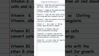 Essential vitamins part 1 gk biology shorts [upl. by Broadbent]