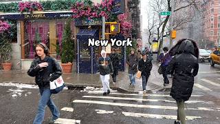 2025 New York Snow Walk 4k Manhattan Virtual Tour greenwich village Snowfall Travel To NYC [upl. by Suzetta]