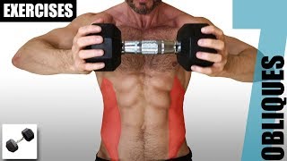 7 OBLIQUE EXERCISES YOU CAN DO WITH ONLY ONE DUMBBELL [upl. by Hoenack774]