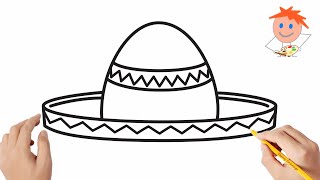 How to draw a sombrero  Easy drawings [upl. by Verdha402]