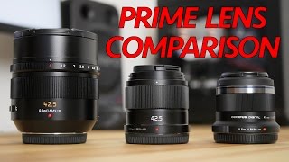 Panasonic 425mm F17 Review vs 425mm F12 amp Olympus 45mm F18  Lens Comparison [upl. by Annayram629]