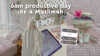 Day in a life of a Muslimah  prayers workout studying cleaning self care amp tafakkur session [upl. by Carbrey]