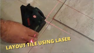 Using Level Lasers To Layout A Tile Floor  Short To The Point [upl. by Kinata103]