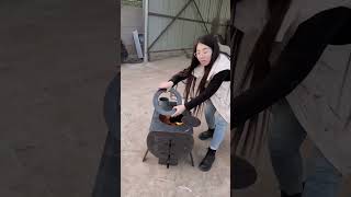 40×60 household coal heating stove add firewood test Haoyang heating stove factory direct sales [upl. by Crandell]