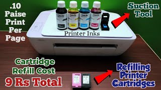 How to refill HP deskjet printer cartridge  प्रिंटर में इंक कैसे भरे  Ink refilling in printerhp [upl. by Ikairik]