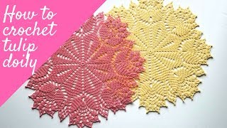 How to crochet tulip doily [upl. by Cyrille]