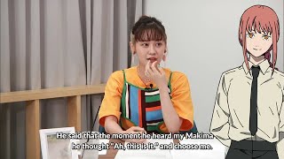 ENG SUB Tomori Kusunoki talks about getting the role of Makima in Chainsaw Man 8152022 [upl. by Nelluc]