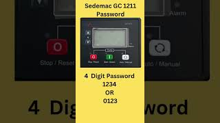 Sedemac GC 1211 Password shorts education training technology electrical knowledge science [upl. by Ellersick]