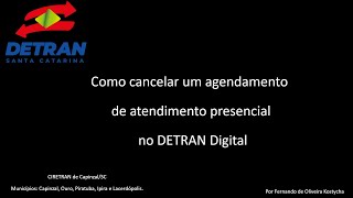 006  CRT  CPZ  Cancelamento de agendamento no DETRAN Digital [upl. by Ynwat]