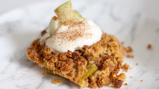 EASIEST Homemade Apple Crumble  One Bowl Recipe [upl. by Idell]