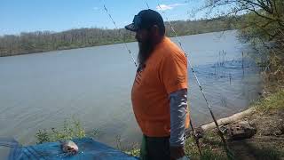 fishing the mouth of the river on Brookville lake Indiana [upl. by Nelyak854]