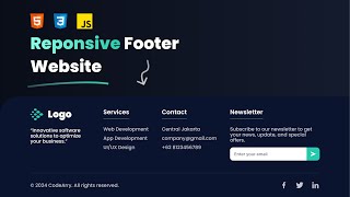 Responsive Footer Website using HTML amp CSS  Footer Website [upl. by Woody958]