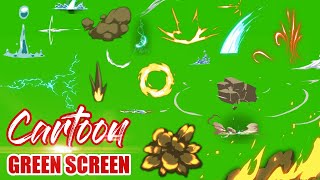 Cartoon Green Screen 50 Best FREE 4K Effects  Download Link [upl. by Alanah]