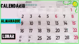 CALENDARIO ALMANAQUE LUNAR ENERO 2023 [upl. by Ebner]