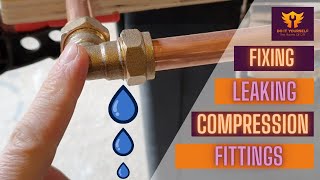 How To Fix a Leaking Compression Fitting  Stop Plumbing Leak [upl. by Tamiko]