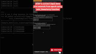 PySpark fromunixtime amp unixtimestamp  011 pyspark pysparkcode [upl. by Gill]