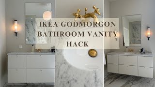 IKEA BATHROOM VANITY HACK  HOW TO GUIDE AND BATHROOM TOUR [upl. by Ainnet]