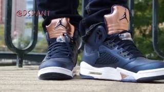 AIR JORDAN 5 quotBRONZEquot ON FEET  OVERVIEW [upl. by Aytnahs]