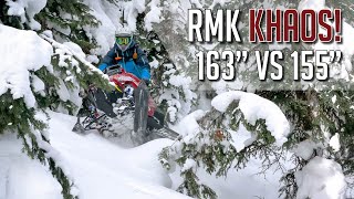 Ride Comparison Polaris KHAOS 163 vs 155 [upl. by Penhall]