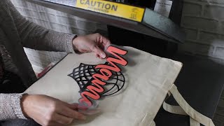 How to create your own Tote Bag with HTV Vinyl and your CricutSilhouette [upl. by Noyerb]