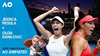 LIVE  Jessica Pegula v Olga Danilovic  AO Animated  Australian Open 2025 [upl. by Eleira]