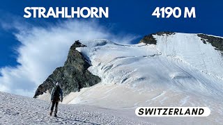 Strahlhorn 4190 m and Fluchthorn 3795 m Traverse  Switzerland [upl. by Vorfeld]