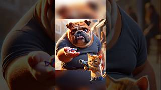 A Kitten Faces the Bulldog What Now 😮cat catlover cute kitten shorts [upl. by Htennek]