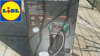 PARKSIDE Vertical Compressor PVKO 50 A1 50 l 143€  Lidl  Unboxing [upl. by Onafets]