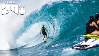 MASSIVE Waves in Tahiti  Red Bull Surfing x Surfline 20ft [upl. by Pittman334]