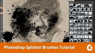 Photoshop Splatter Brushes Tutorial and a Free Brush Download [upl. by Neelasor]