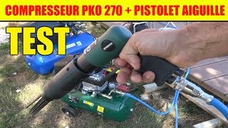 lidl compresseur parkside pko 270  pistolet à aiguilles parkside pdne 4000 [upl. by Animsaj237]