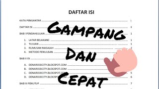 CARA MEMBUAT TITIK PADA DAFTAR ISI  Gampang bangetttt [upl. by Smailliw909]