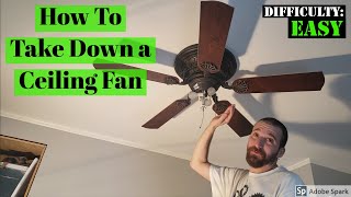 How To Take Down A Ceiling Fan  Hampton Bay [upl. by Riaj]