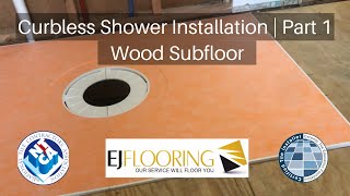 Curbless Shower Installation Wood Subfloor  Part 1 [upl. by Aihsekan145]